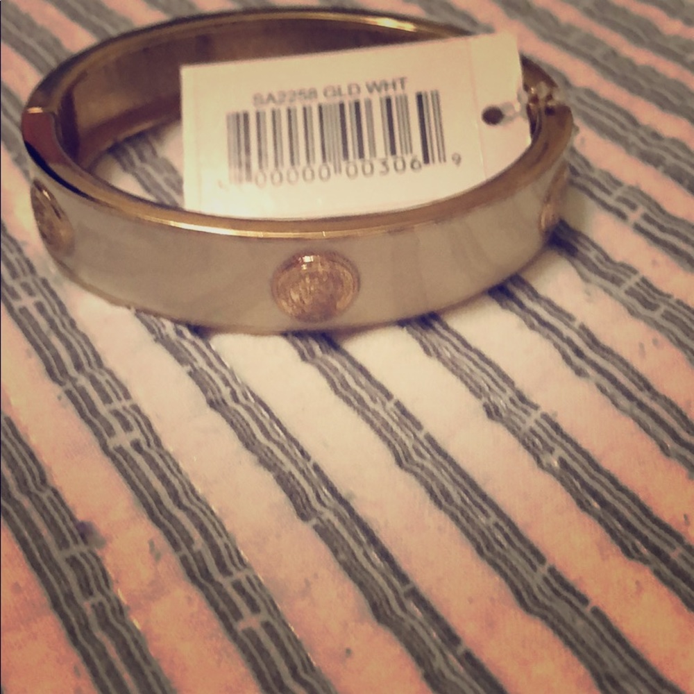 White and gold bangle bracelet